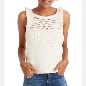 Madewell Cream Crochet Sweater top